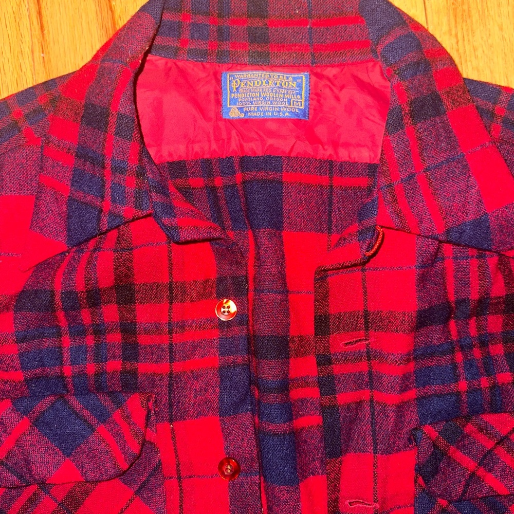 Vintage Pendleton Red and Blue Plaid Jacket